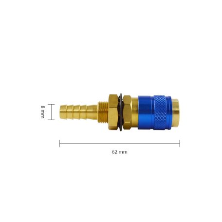 Gyorscsatlakozó víz-gáz D=8mm Kék