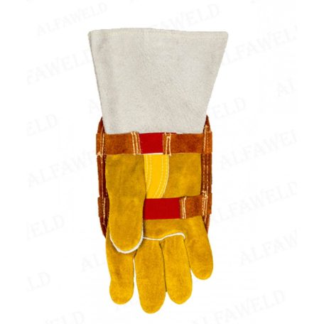 Üvegszálas kézvédő bőr háttal WELDAS 44-3008LB