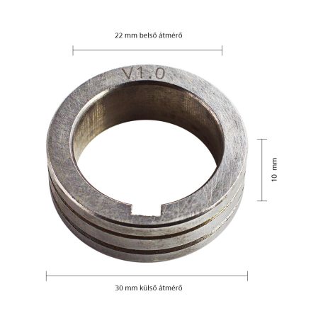 Görgőhéj átm. 30x10x22mm "V" profil 0,9-1,2mm