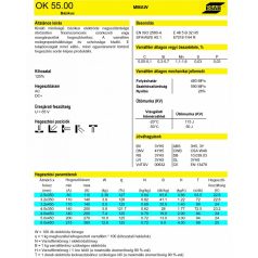 Elektróda bázikus ESAB OK 55.00 2,5/350mm 4,5kg
